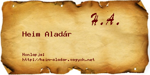 Heim Aladár névjegykártya