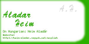 aladar heim business card